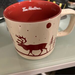 2019 Tim Hortons holiday collectable mug with red moose(elk)